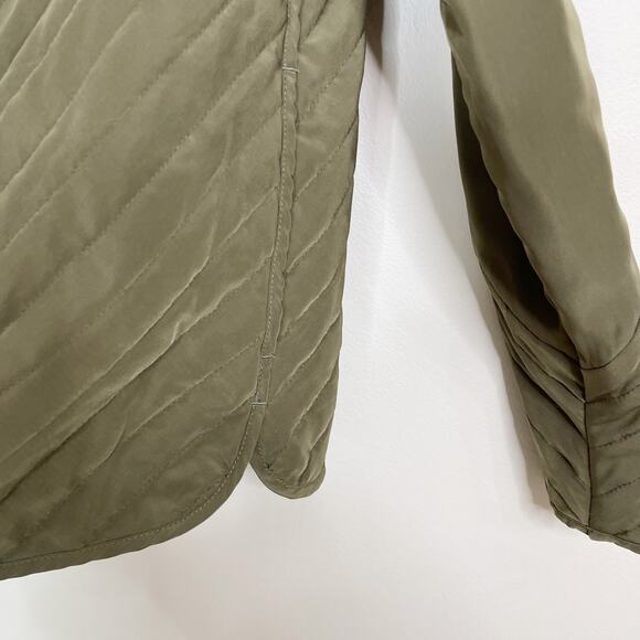 Lucky Brand Quilted Liner Jacket Olive Green Small S Full Zip Lightweight Womens - Picture 8 of 13